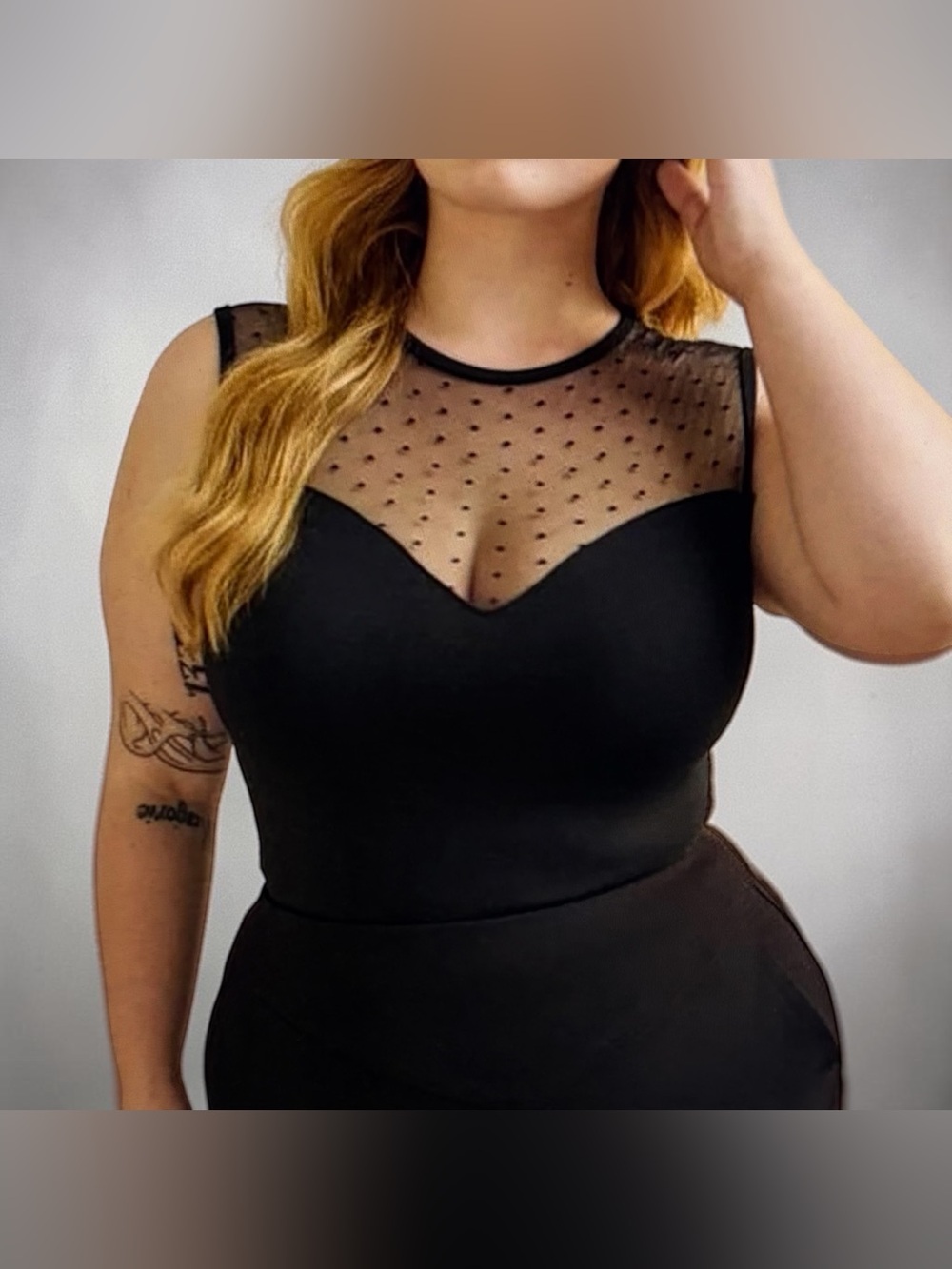 Torrid Retro Chic Foxy Mesh Sweetheart Tank Top Womens sz 1 1X 14-16 Black NWT